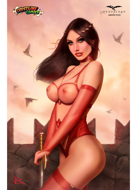 Pierluigi Abbondanza - 2024 Diamond Retailer August Platinum Art Print - LE 25 - Zenescope Entertainment Inc