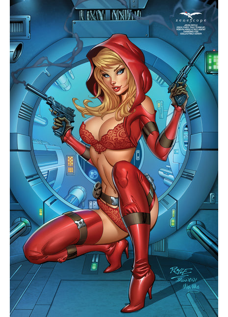 John Royle - 2024 Fairy Tale Team-Up: Robyn Hood & Red Agent Diamond FOC Collectible Cover - Zenescope Entertainment Inc