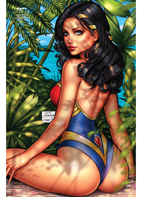 Jyn Leonard - 2025 August Beach Bikini Battle Collectible Cover - LE 100 - Zenescope Entertainment Inc