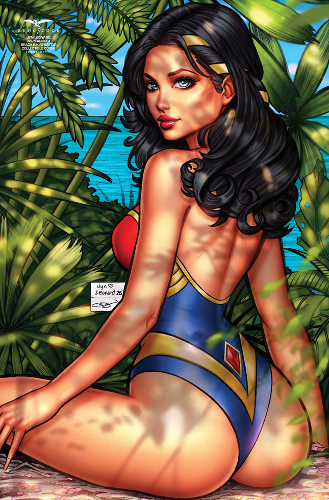 Jyn Leonard - 2025 August Beach Bikini Battle Collectible Cover - LE 100 - Zenescope Entertainment Inc