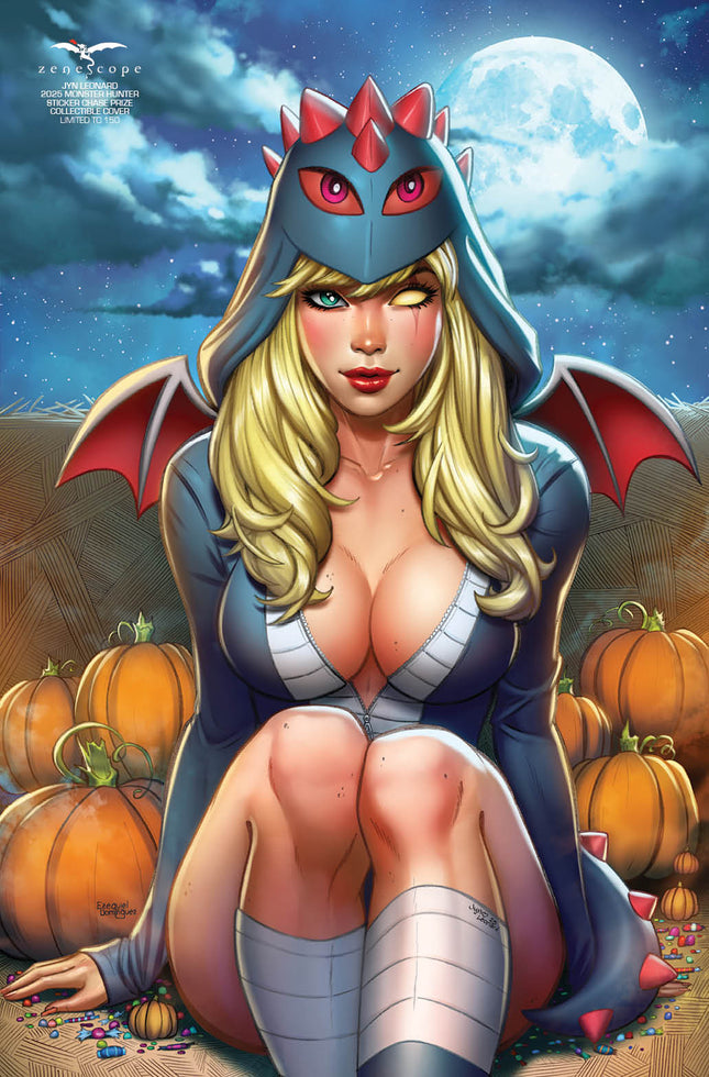 Jyn Leonard - 2025 Monster Hunter Sticker Chase Prize Collectible Cover - LE 150 - Zenescope Entertainment Inc