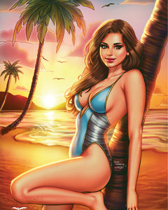 Jyn Leonard - Grimm Fairy Tales 2025 Swimsuit Edition Diamond FOC Collectible Cover - Zenescope Entertainment Inc