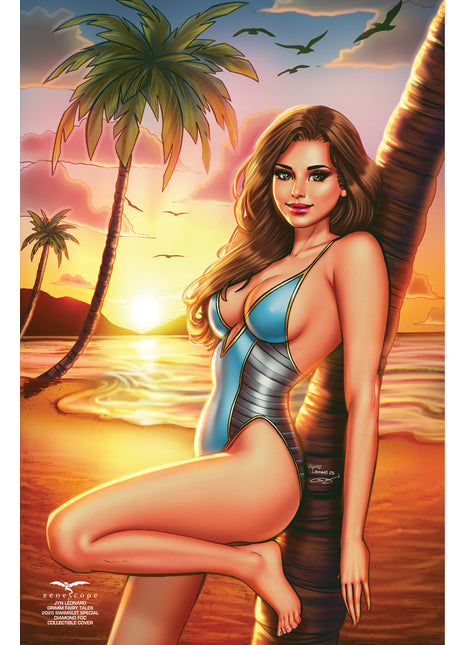 Jyn Leonard - Grimm Fairy Tales 2025 Swimsuit Edition Diamond FOC Collectible Cover - Zenescope Entertainment Inc