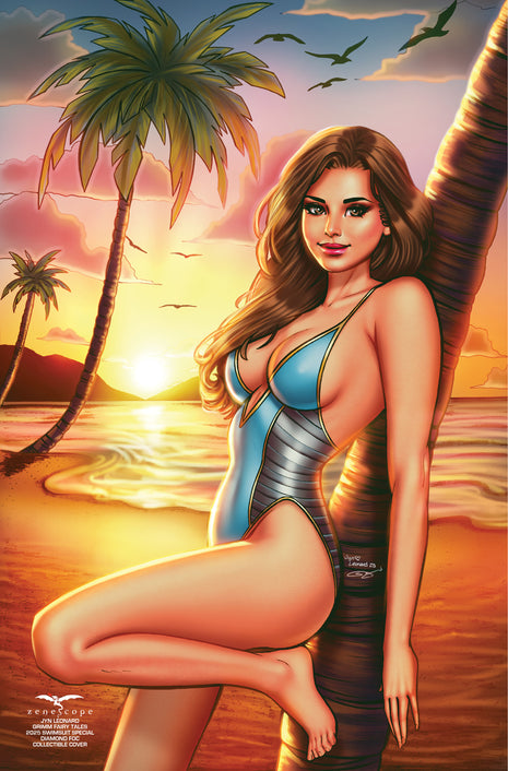 Jyn Leonard - Grimm Fairy Tales 2025 Swimsuit Edition Diamond FOC Collectible Cover - Zenescope Entertainment Inc