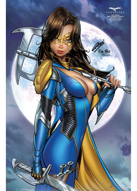 Paul Green - 2025 Diamond Retailer January Silver Collectible Cover - LE 250 - Zenescope Entertainment Inc
