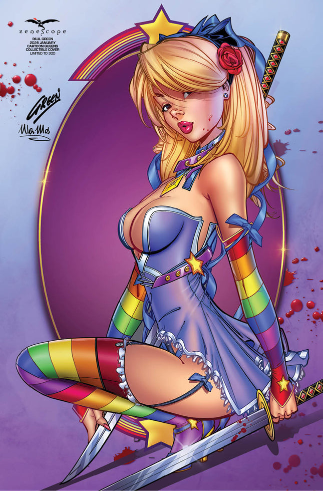 Paul Green - 2026 January Cartoon Queens Collectible Cover - LE 300 - Zenescope Entertainment Inc