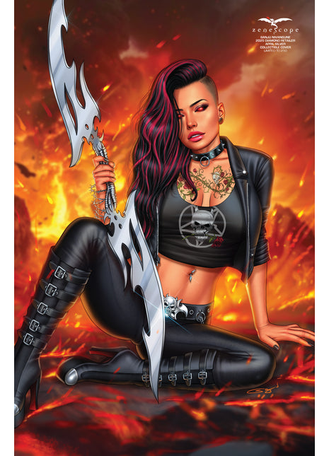 Sanju Nivangune - 2025 Diamond Retailer April Silver Collectible Cover - LE 250 - Zenescope Entertainment Inc