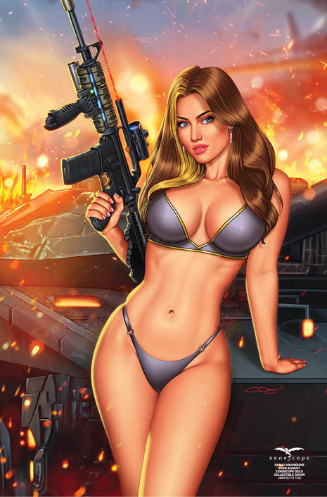 Sanju Nivangune - 2026 August Zenescope Gold Collectible Cover w/ PASSPORT STICKER - LE 150