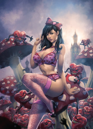 Vinz El Tabanas - Valentine's Day Calie Pinup - Mini Art Print - Zenescope Entertainment Inc