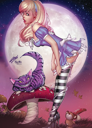 Paul Green - Featured Character Alice & Cat - Mini Art Print - Zenescope Entertainment Inc