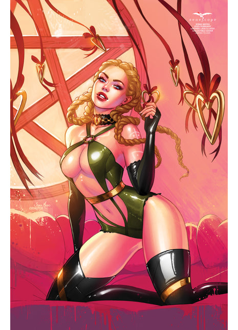 Sonia Matas - 2025 February Leather Lace & Latex METAL CARD - Zenescope Entertainment Inc
