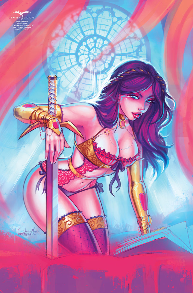 Sonia Matas - 2025 June Leather Lace & Latex Collectible Cover - LE 225 - Zenescope Entertainment Inc