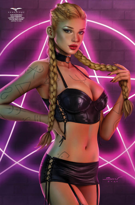 Sun Khamunaki - 2024 February Leather Lace & Latex Collectible Cover - LE 299 - Zenescope Entertainment Inc