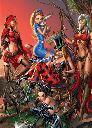 J. Scott Campbell - Grimm Fairy Tales 100 Connecting Legacy Mini Art Print Set 2-4 - Zenescope Entertainment Inc