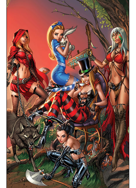 J. Scott Campbell - Grimm Fairy Tales 100 Connecting Legacy Mini Art Print Set 2-4 - Zenescope Entertainment Inc