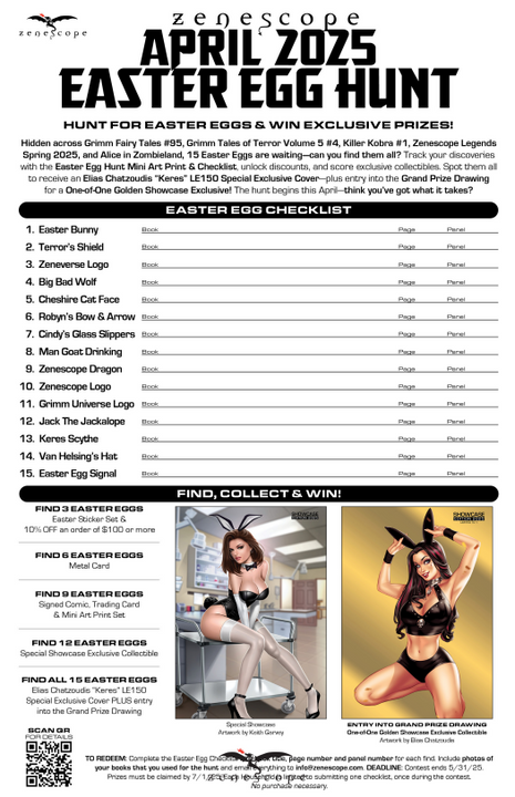 2025 Easter Egg Hunt Mini Art Print & Checklist - Zenescope Entertainment Inc