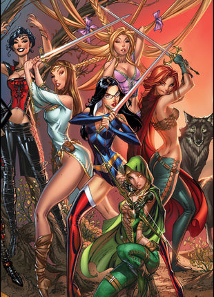 J. Scott Campbell - Grimm Fairy Tales 100 Connecting Legacy Mini Art Print Set 2-4 - Zenescope Entertainment Inc