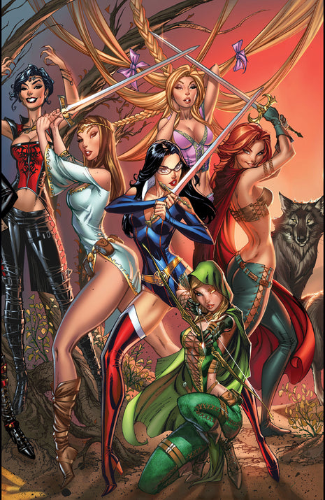 J. Scott Campbell - Grimm Fairy Tales 100 Connecting Legacy Mini Art Print Set 2-4 - Zenescope Entertainment Inc