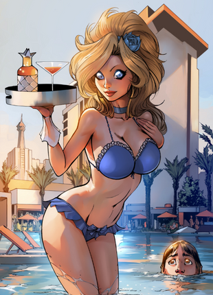 Ale Garza - Vegas Vixen January - Metal Card - Zenescope Entertainment Inc