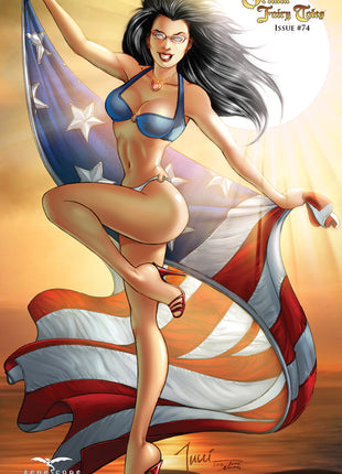 Grimm Fairy Tales #74 - Cover D American Flag Sela Mathers Bathing Suit Sunny Comic Book Cover Art