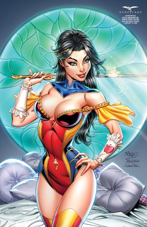 John Royle - 2023 Diamond Retailer April Silver Collectible Cover - LE 299 - Zenescope Entertainment Inc