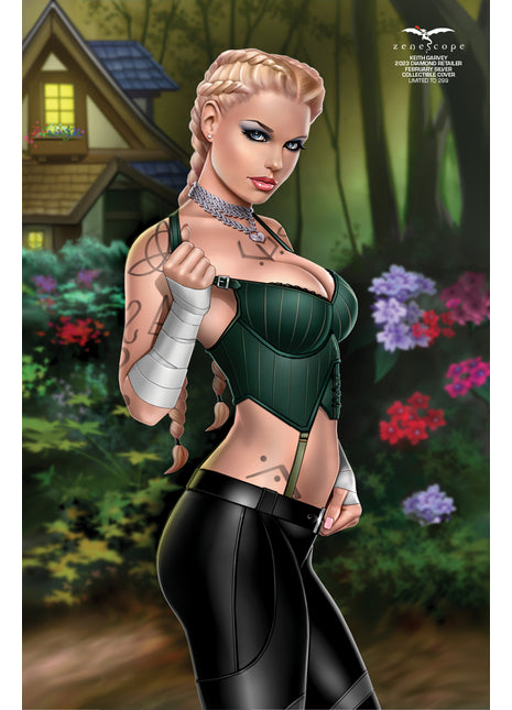 Keith Garvey - 2023 Diamond Retailer February Silver Collectible Cover - LE 299 - Zenescope Entertainment Inc