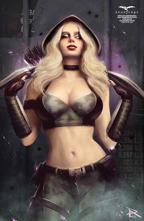 Pierluigi Abbondanza - 2022 Diamond Retailer June Silver Collectible Cover - LE 299 - Zenescope Entertainment Inc