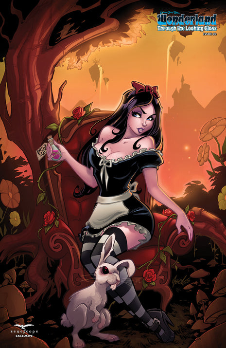 Wonderland: Through the Looking Glass Martin Abel Girl White Rabbit Calie Liddle Comic Book Cover Art Exclusive
