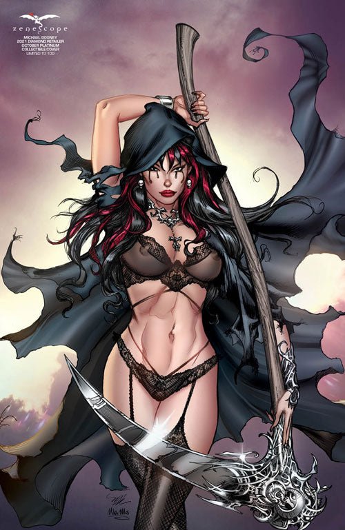 Michael Dooney - 2021 Diamond Retailer October Platinum Collectible Cover - LE 100 - BELLEHHG - Zenescope Entertainment Inc