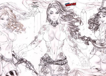 Eric Basaldua - 2021 NYCC B&W Cosplay Trifold Collectible Cover LE 50 - GFTV252H Pick AR3 - Zenescope Entertainment Inc