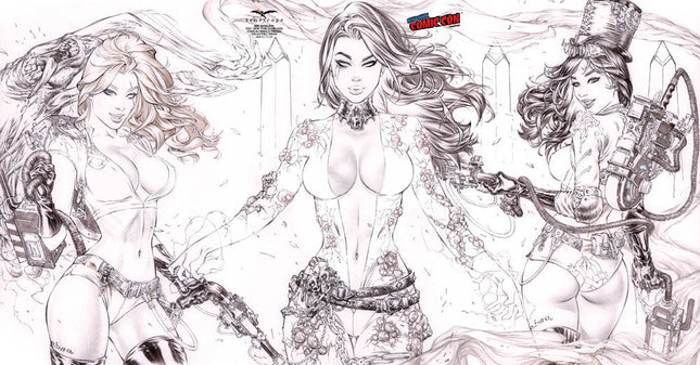 Eric Basaldua - 2021 NYCC B&W Cosplay Trifold Collectible Cover LE 50 - GFTV252H Pick AR3 - Zenescope Entertainment Inc