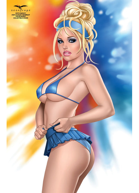 Keith Garvey - 2023 August Swimsuit Color Burst Collectible Cover - LE 299 - MLQDAGG Pick K2 - Zenescope Entertainment Inc
