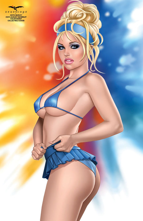 Keith Garvey - 2023 August Swimsuit Color Burst Collectible Cover - LE 299 - MLQDAGG Pick K2 - Zenescope Entertainment Inc